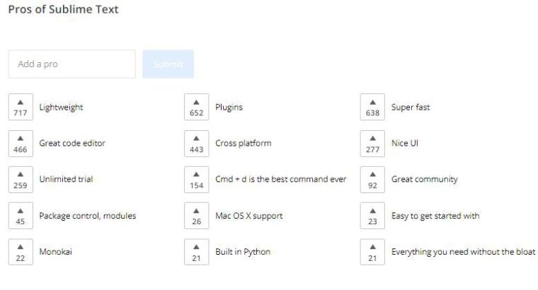pros of sublime text