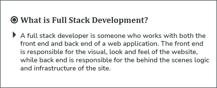 What is Full Stack Development?