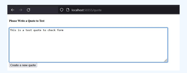 Output on the Localhost