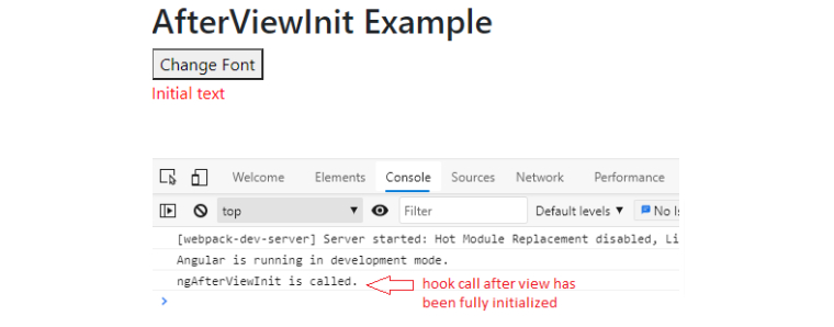ngAfterViewInit Example